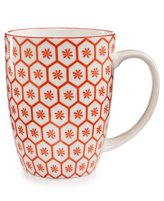 Certified International Chelsea Collection Red Beehive/Aqua Mug