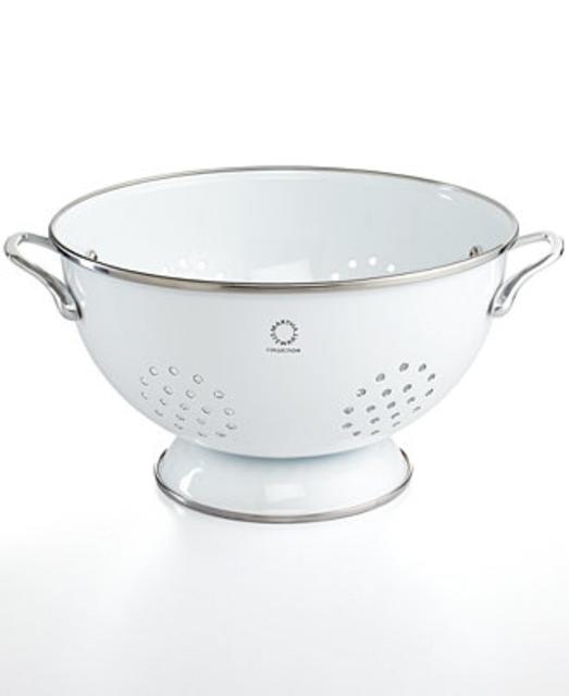 Martha Stewart Collection Enamel on Steel 5 Qt. White Colander, Only at Macy's