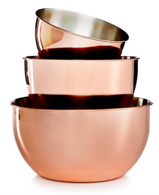 Martha Stewart Collection 3-Pc. Copper-Plated Mixing Bowl Set, Only at Macy's