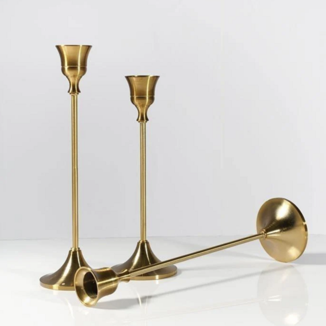 Bronze Metal Taper Candle Stick Holders