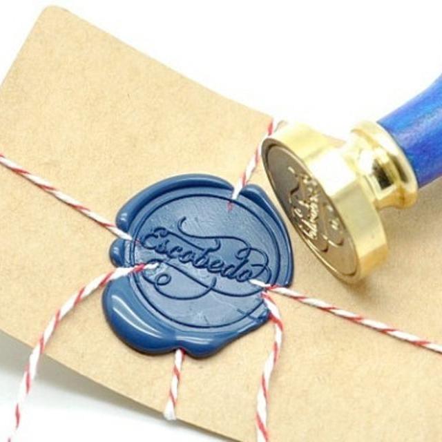 Personalized Custom Calligraphy Name Gold Plated Wax Seal Stamp x 1