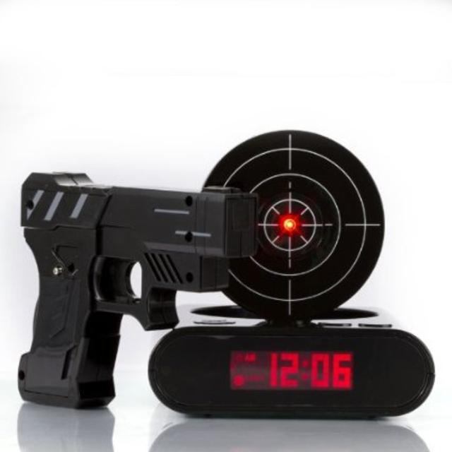 Lock N' load Gun alarm clock/target alarm clock/creative clock - Black