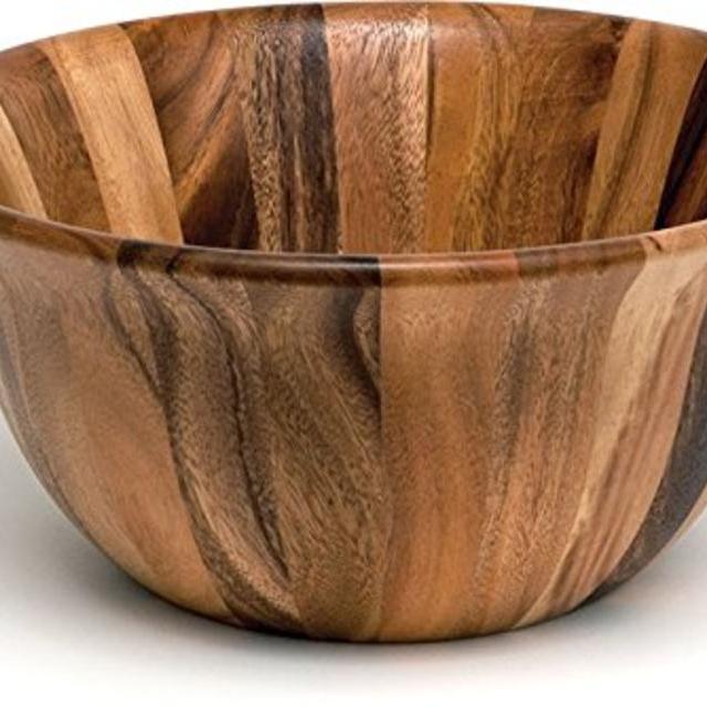 Lipper International Over-Sized Flair Rim Bowl, Acacia