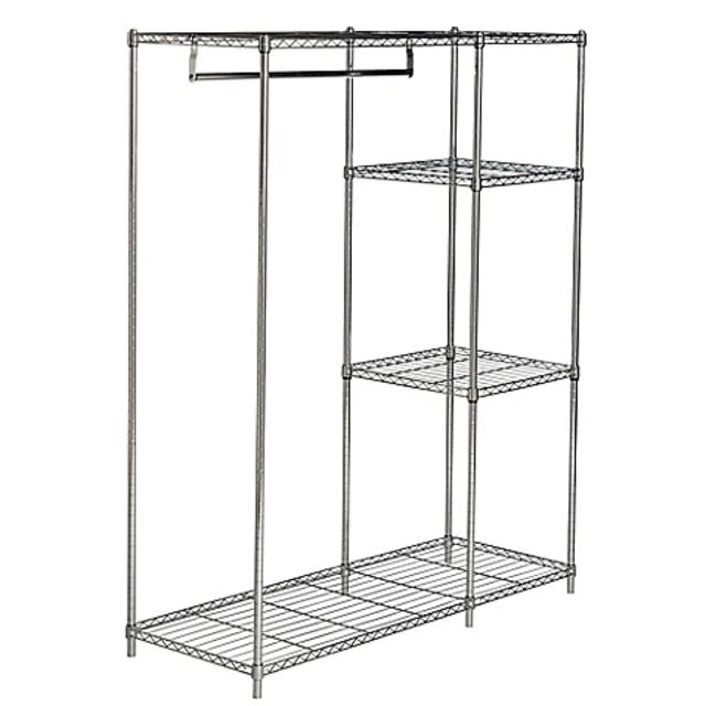 Safavieh Betsy Chrome Wire Adjustable Garment Rack in Chrome