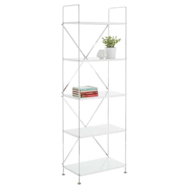 White Barcelona 5-Shelf Bookcase