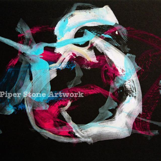 JELLYFISH Abstract Art by a SPECIAL NEEDS English Bulldog, Ocean Painting, Sea Life Art, Piper The Painting Bulldog, Rescue Dog Cause - 8x10