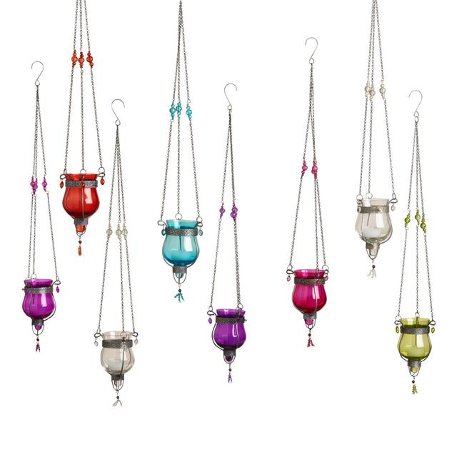 Glass Dahlia Tealight Hanging Lanterns Set of 8 by World Market | Google Shopping
