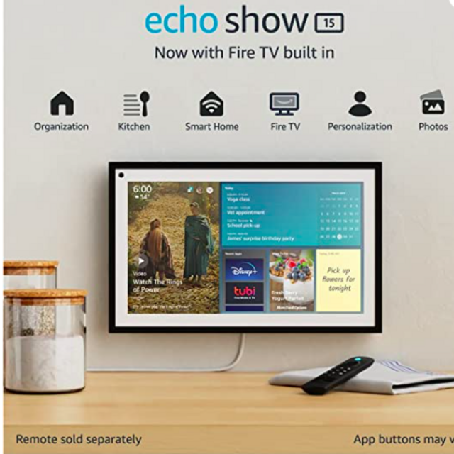 Echo Show 15 | Full HD 15.6" smart display with Alexa and Fire TV built in