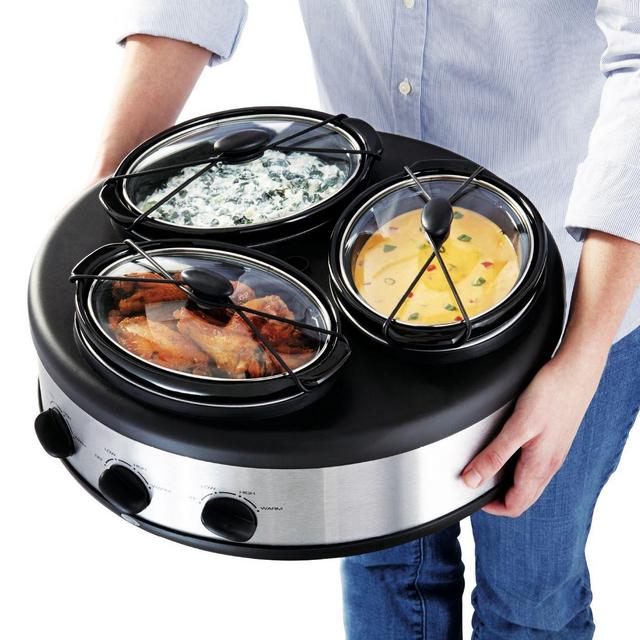 Triple 1.5 qt. Stainless Steel Slow Cooker Buffet