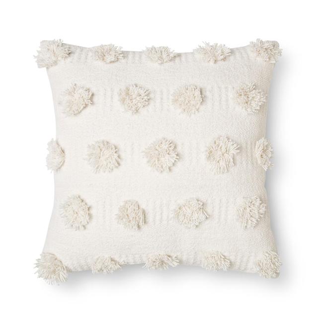 Cream Pom Dot Square Throw Pillow (18"x18") - Nate Berkus™