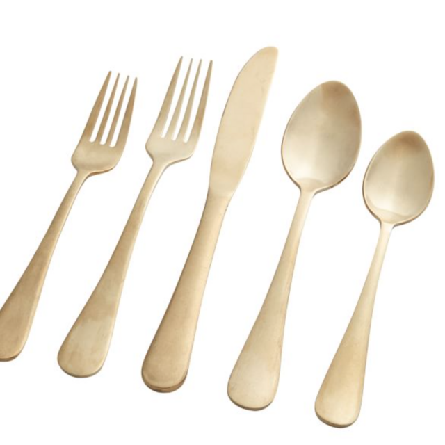 Dakota Flatware Set of 5 - Antiqued Gold
