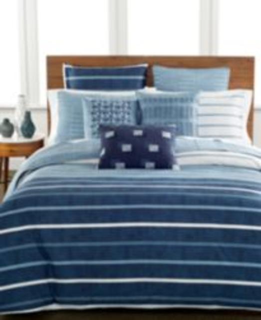 Hotel Collection Colonnade Blue Queen Duvet Cover