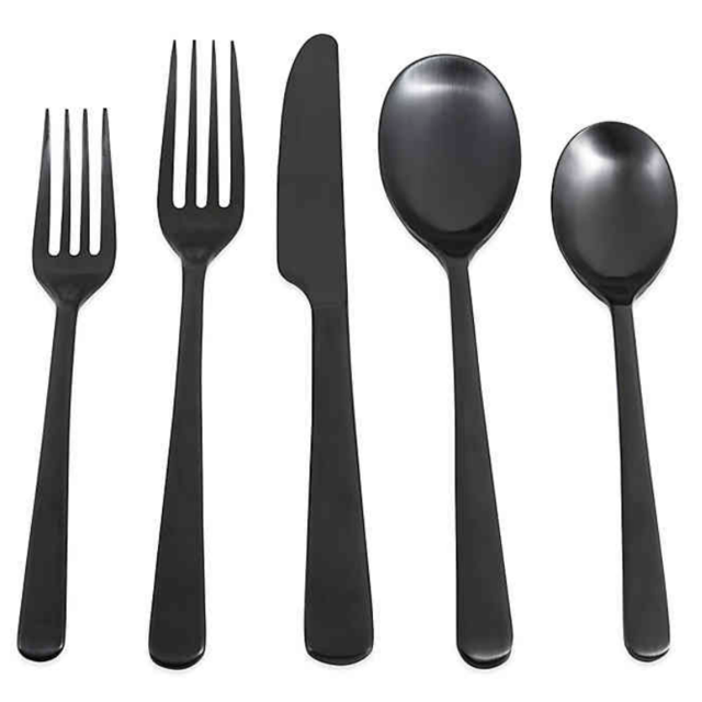 Cambridge® Silversmiths Julie Satin 20-Piece Flatware Set in Black