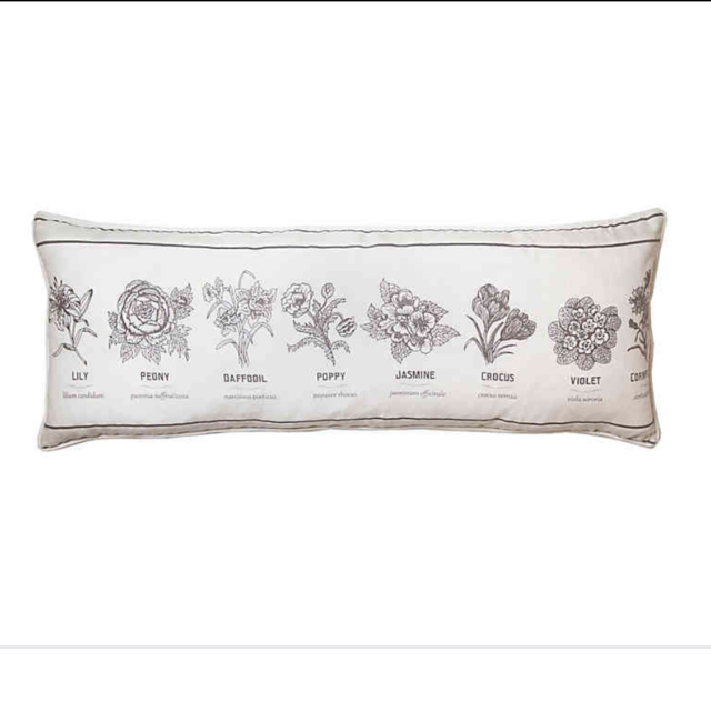 Bee & Willow™ Home Flower Types Oblong Throw Pillow in Ivory