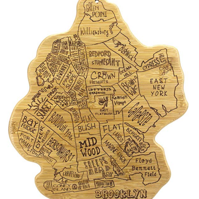 Totally Bamboo City Life Serving Board, Brooklyn, 100% Bamboo Board for Serving Food and Entertaining