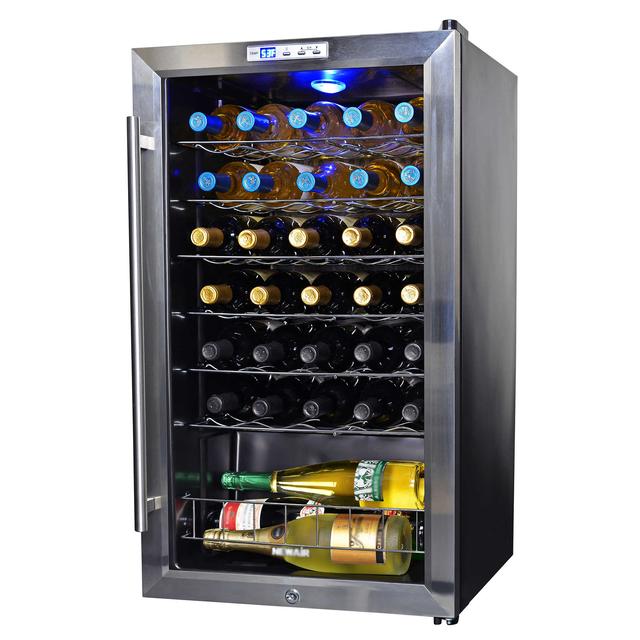 NewAir 33-Bottle Single-Zone Wine Cooler in Stainless Steel