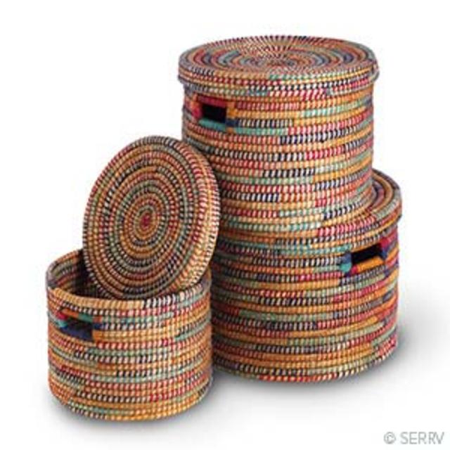 Set of 3 Round Nesting Rainbow Baskets - Serrv