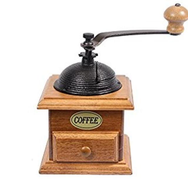 Manual Cast Iron Coffee Bean Grinder with Drawer