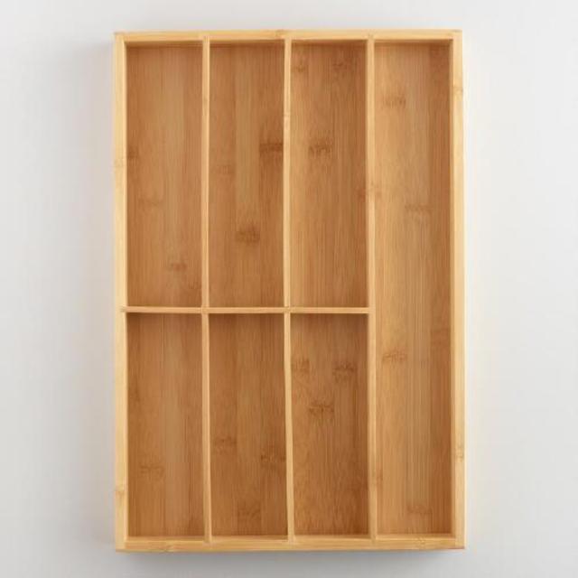 Bamboo Flatware Organizer