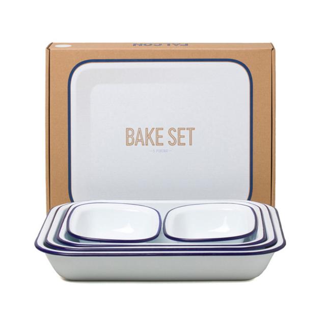 Falcon Enamelware Bake Set, Original Blue Rim