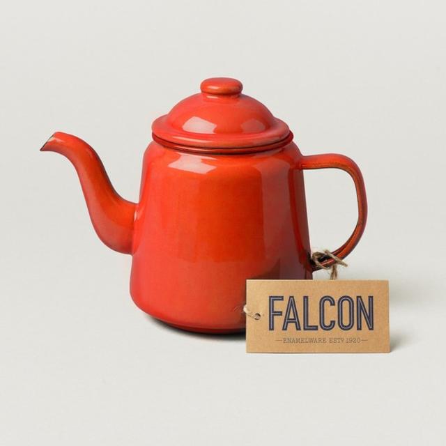 Falcon Enamelware Teapot, Pillarbox Red