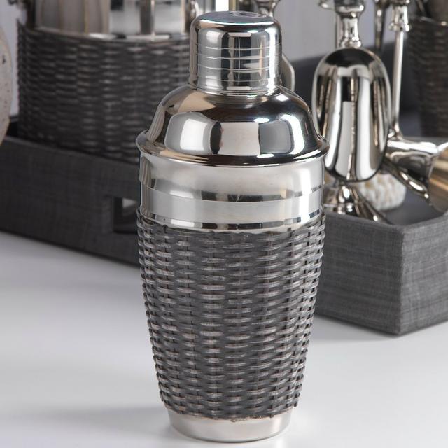 Woven Cane Cocktail Shaker