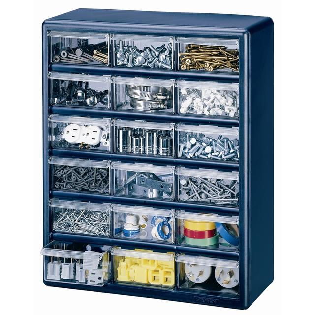 Stack-On 18-Drawer Blue Plastic