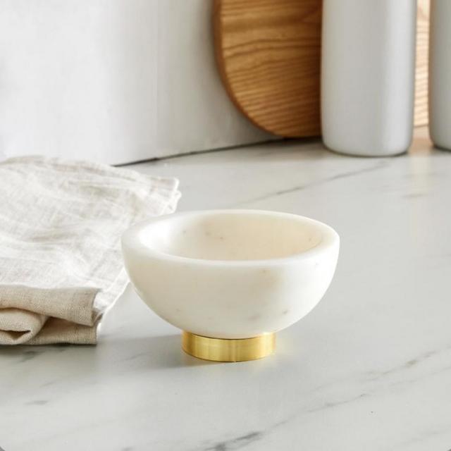 Marble & Brass Dip Bowls (white)