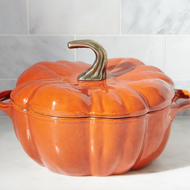 Staub 3.5 qt. Cast Iron Pumpkin Cocotte in Burnt Orange