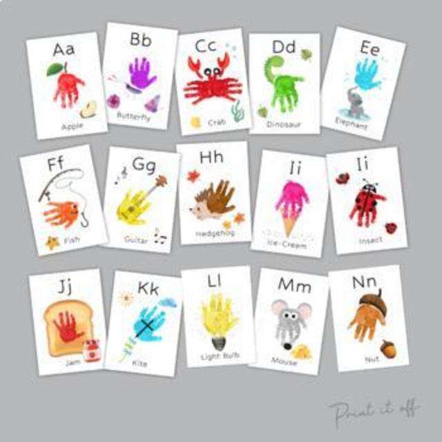 A-Z Alphabet ABC Handprint Book Hand Art Craft