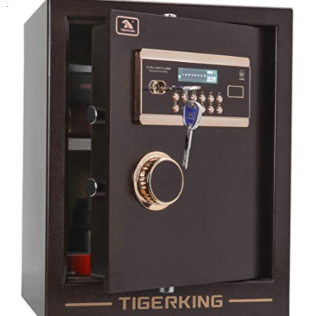 TIGERKING Digital Security Safe Box Solid Alloy Steel Construction Large Safe for Home Office Hotel 1. 34 Cubic Feet