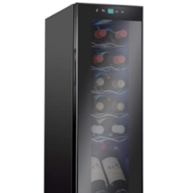Ivation 12 Bottle Compressor Wine Cooler Refrigerator w/Lock | Large Freestanding Wine Cellar For Red, White, Champagne or Sparkling Wine | 41f-64f Digital Temperature Control Fridge Glass Door Black