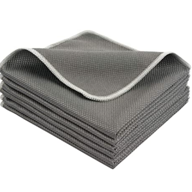 SINLAND Microfiber Cleaning Cloth Polishing Towels Grey