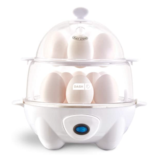 Dash Deluxe Rapid Egg Cooker: Electric, 12 Capacity for Hard Boiled, Poached, Scrambled, Omelets, Steamed Vegetables, Seafood, Dumplings & More, 1, White