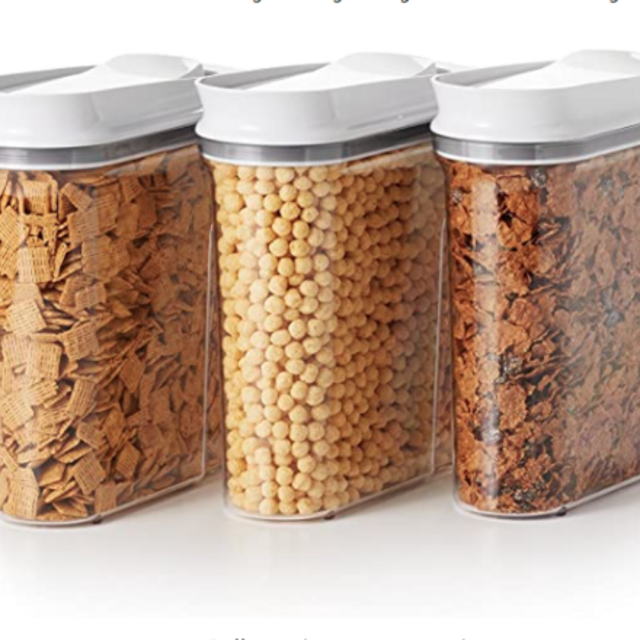 OXO Good Grips 3-Piece Airtight POP Cereal Dispenser Set,Clear,3 Piece Cereal Set