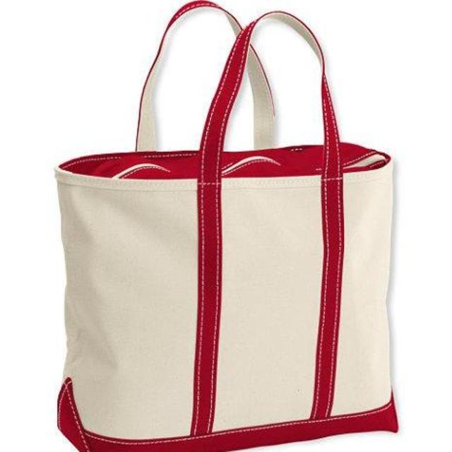 Boat and Tote Bag, Zip-Top, Size Large with Regular Handles, Color Red