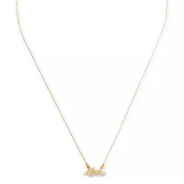 kate spade new york Gold-Tone Pavé Mrs. Pendant Necklace, 16" + 3" extender