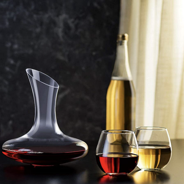 JoyJolt Spirits Stemless Wine Glasses for Red or White Wine (Set of 4)-15-Ounces