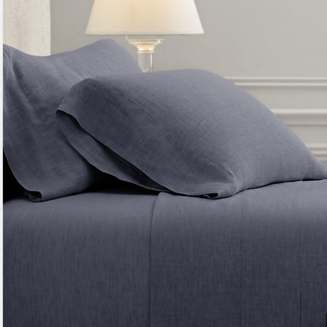 Stonewashed Belgian Linen Sheet Set Queen in Dusk