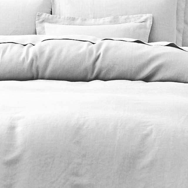 Stonewashed Belgian Linen Duvet Cover Queen in White
