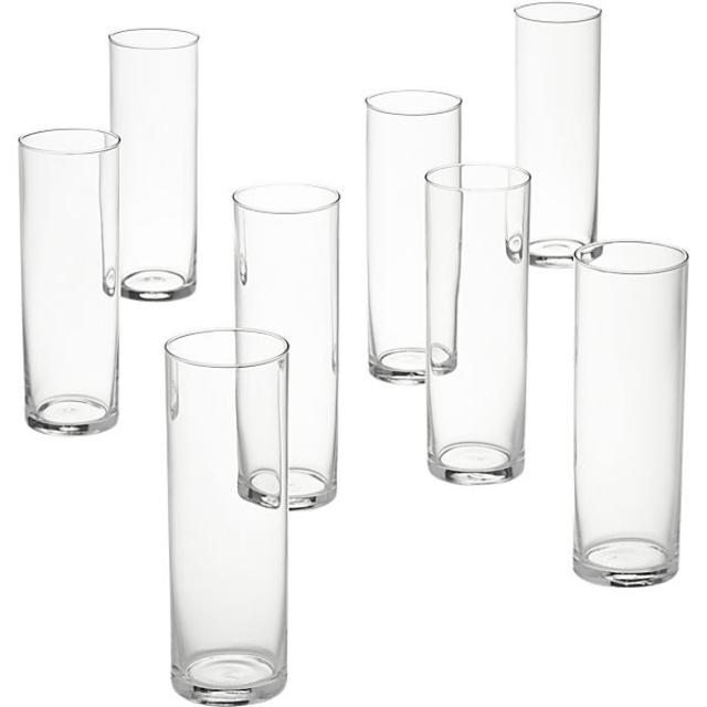 set of 8 cylinder champagne flutes