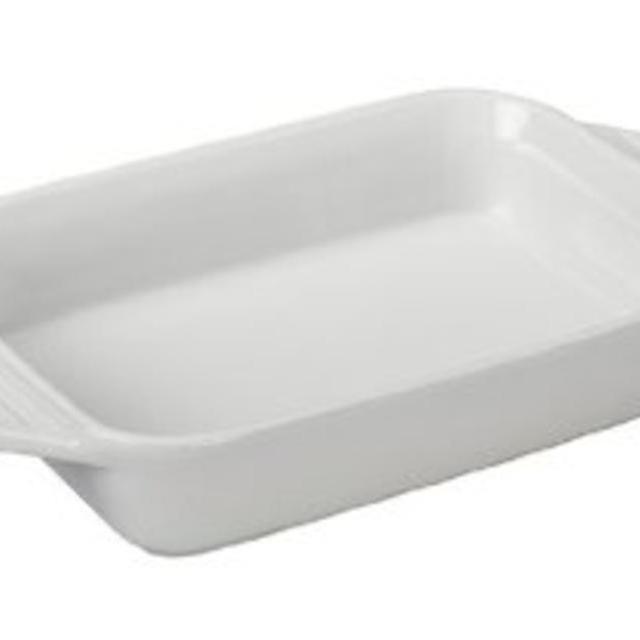 Le Creuset Stoneware Rectangular Dish, 10.5 by 7-Inch, White