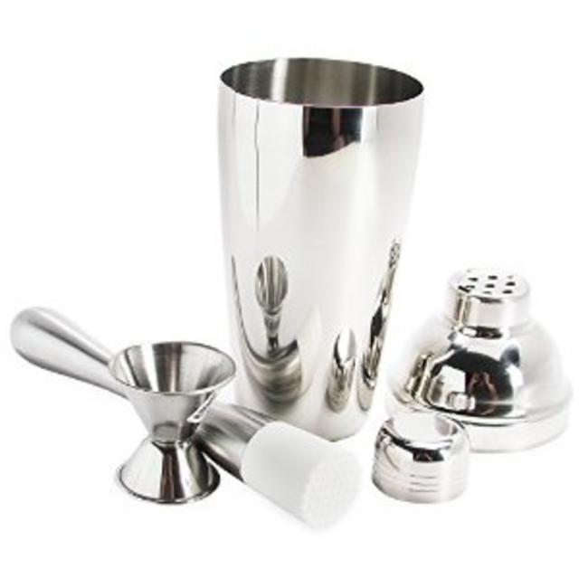 Amazing Bundle - Cocktail Shaker, Jigger and Muddler with Grooved Nylon Head - Best Value Bar Set