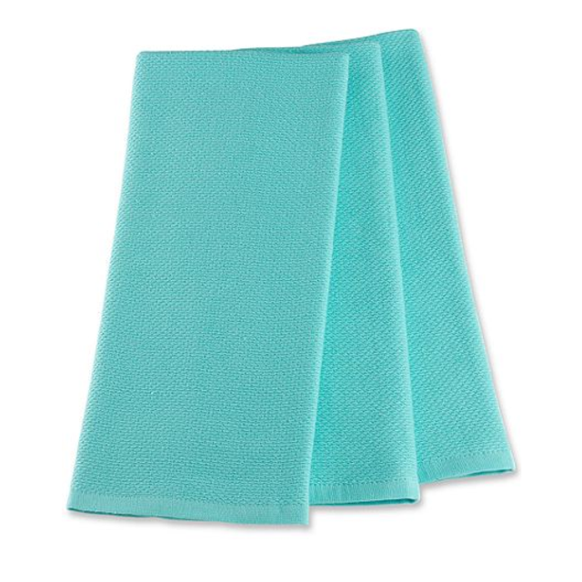 Martha Stewart Collection Pique Kitchen Towels Set of 3, Aqua