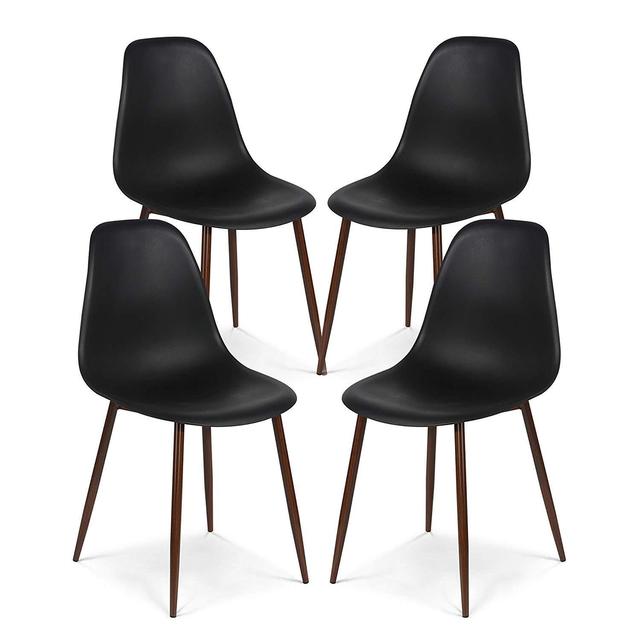 POLY & BARK Landon Sculpted Dining Chair, Set of 4 Black