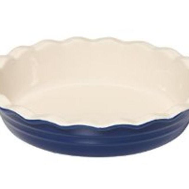 Baker's Advantage Ceramic Deep Pie Dish, 9-1/2-Inch, Blue