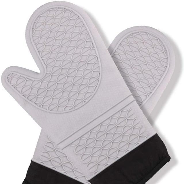 Gray oven mitts