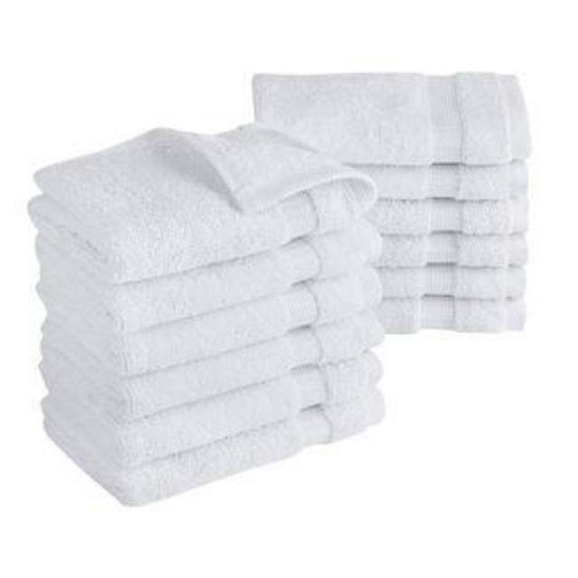 12pc Villa Washcloth Set - Royal Turkish Towels in white