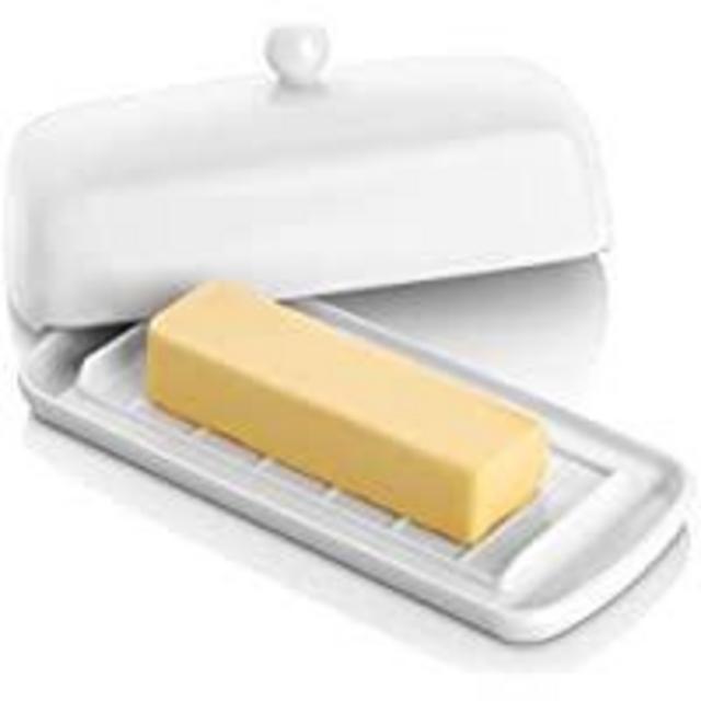 White butter dish