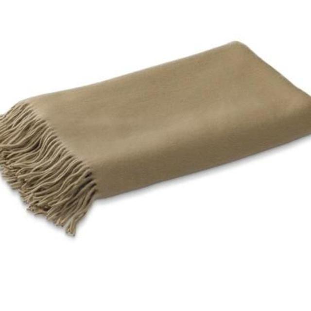 Solid Cashmere Throw, Dark Taupe